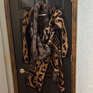 Calvin Klein Black and Tan Knit Cardigan